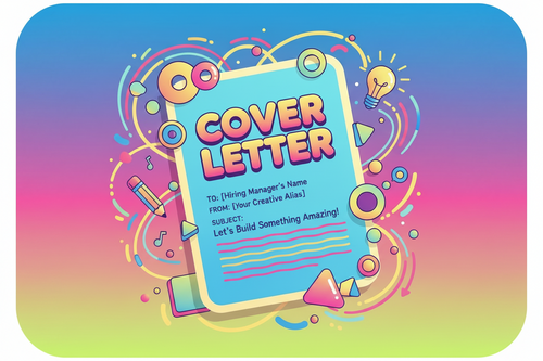 cover letter image in animation, in bright colours
