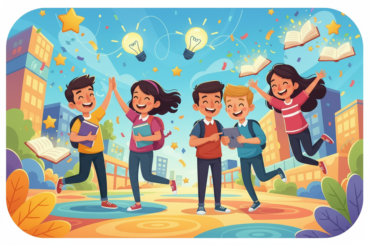 student success, animation image